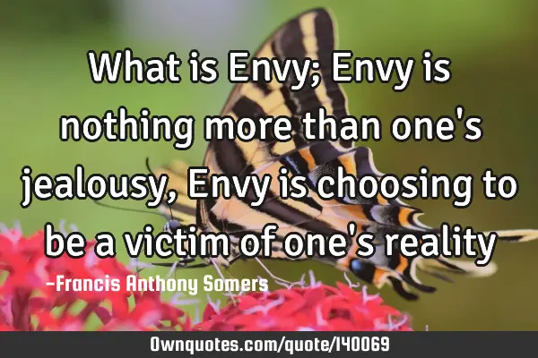 What is Envy; Envy is nothing more than one