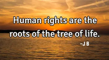 Human rights are the roots of the tree of