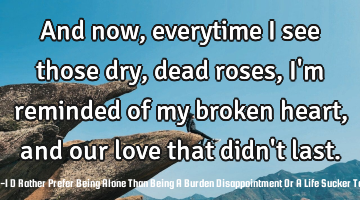 And now, everytime I see those dry, dead roses, I