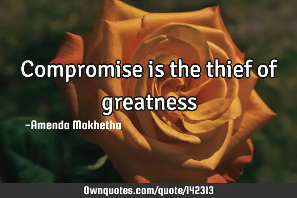 Compromise is the thief of