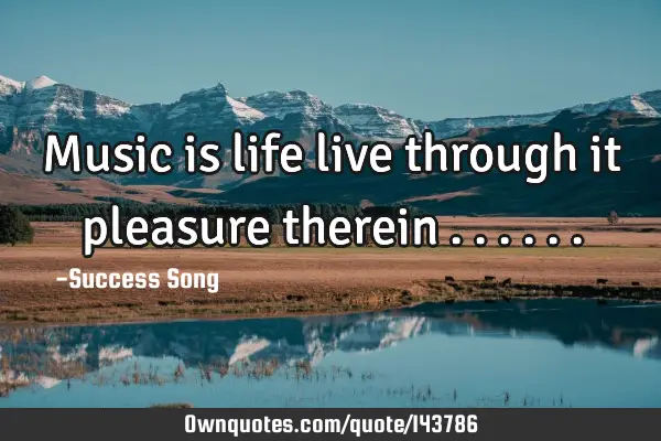 Music is life live through it pleasure therein