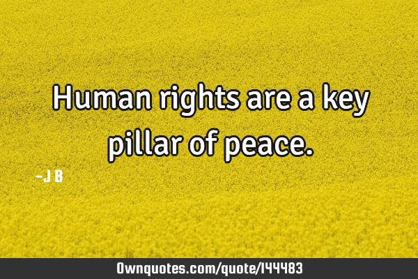 Human rights are a key pillar of