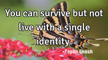 You can survive but not live with a single identity.