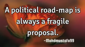 A political road-map is always a fragile proposal.