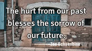 The hurt from our past blesses the sorrow of our