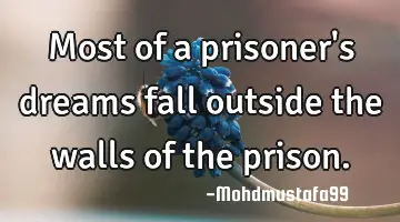 Most of a prisoner's dreams fall outside the walls of the prison.