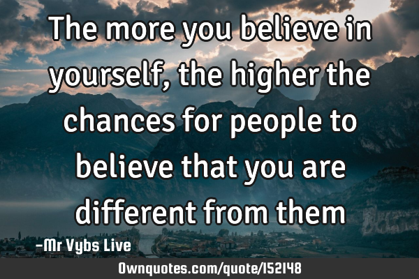 The more you believe in yourself, the higher the chances for people to believe that you are