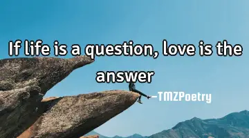 If life is a question, love is the answer