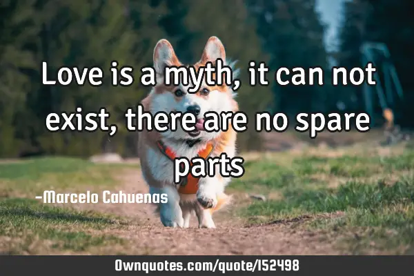 Love is a myth, it can not exist, there are no spare