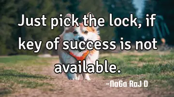 Just pick the lock, if key of success is not