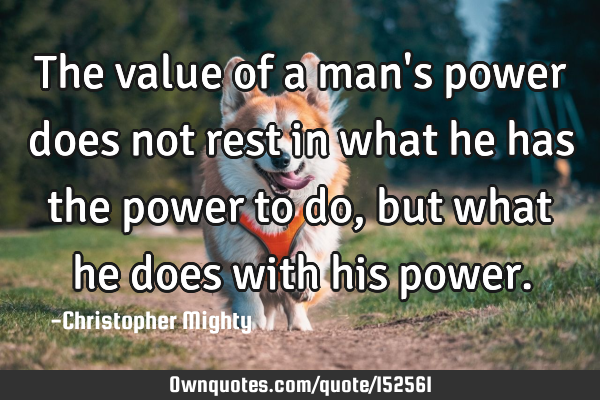 The value of a man