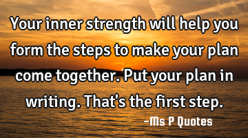 Your inner strength will help you form the steps to make your plan come together. Put your plan in