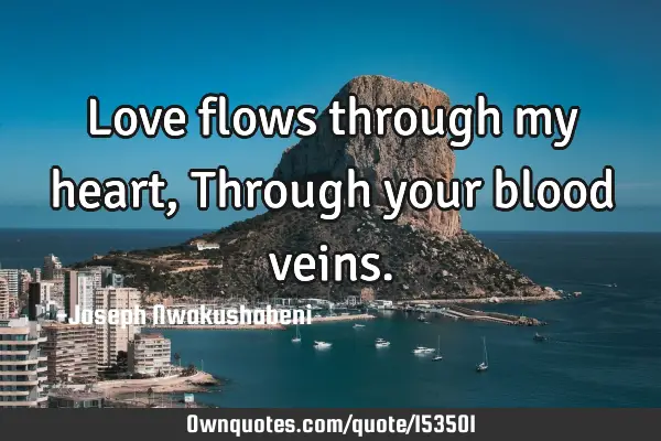 Love flows through my heart , Through your blood