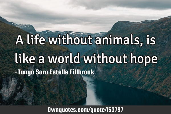 A life without animals, is like a world without