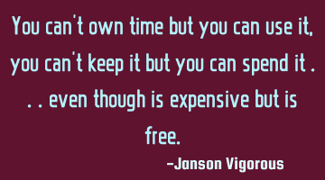 You can