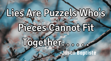 Lies Are Puzzels Who