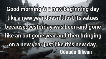 Good morning is a new beginning day like a new year doesn