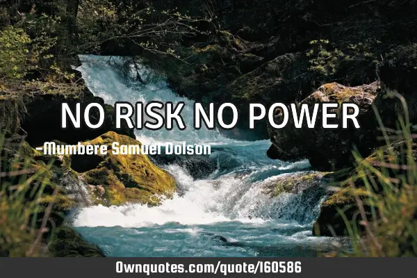NO RISK NO POWER