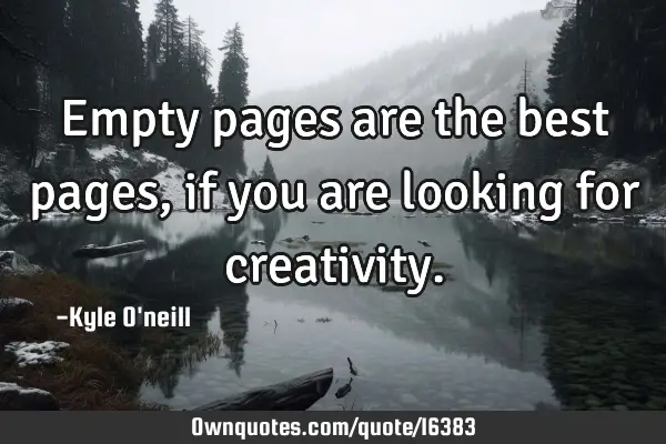 Empty pages are the best pages, if you are looking for