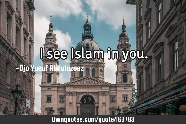 I see Islam in
