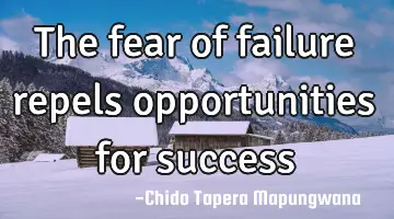 The fear of failure repels opportunities for success