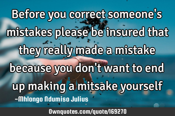 Before you correct someone