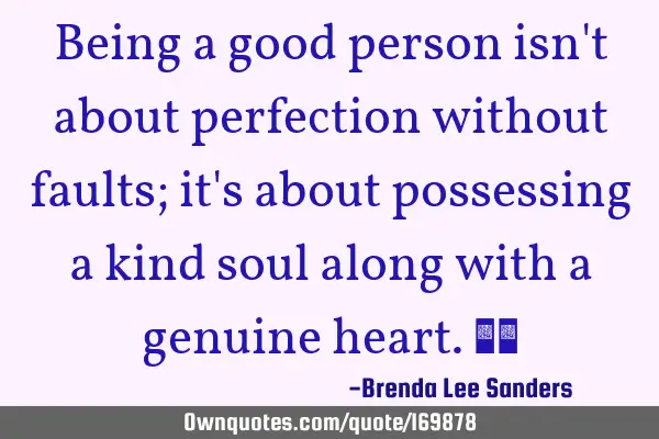 Being a good person isn