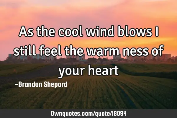 As The Cool Wind Blows I Still Feel The Warm Ness Of Your Heart