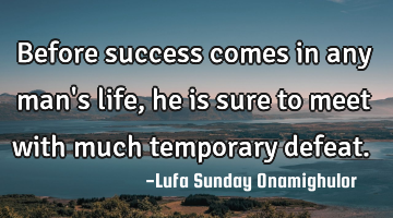 Before success comes in any man