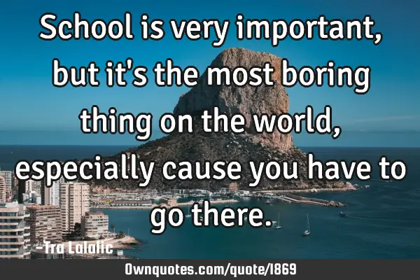 School is very important,but it