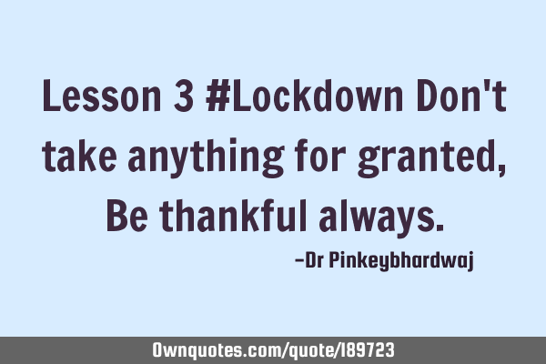 Lesson 3 #Lockdown

Don