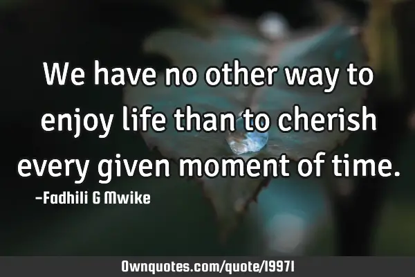 we-have-no-other-way-to-enjoy-life-than-to-cherish-every-given