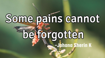 Some pains cannot be forgotten