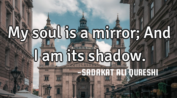 My soul is a mirror;
And I am its shadow.
