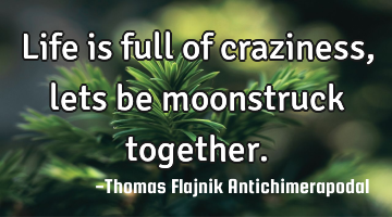 Life is full of craziness, lets be moonstruck together.