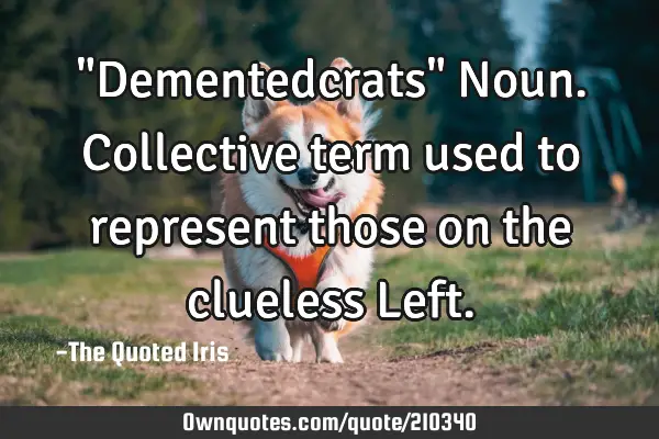 "Dementedcrats" Noun. Collective term used to represent those on the clueless L