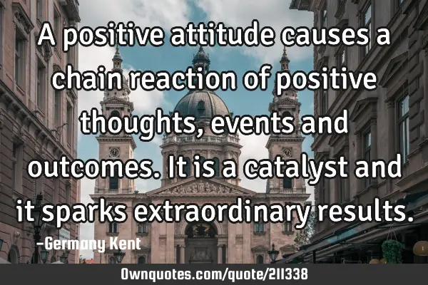 A positive attitude causes a chain reaction of positive: OwnQuotes.com