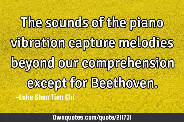 The sounds of the piano vibration capture melodies beyond our comprehension except for B