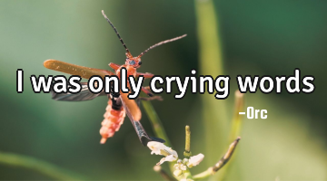 I was only crying words