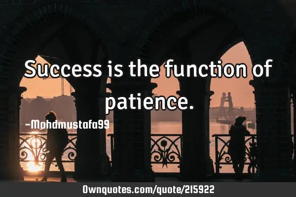 Success is the function of