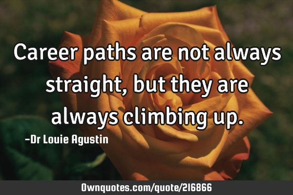 Career paths are not always straight, but they are always climbing