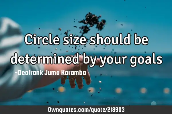 Circle size should be determined by your