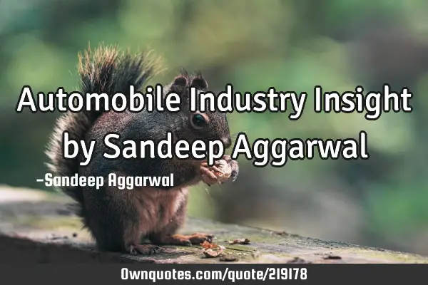 Automobile Industry Insight by Sandeep A