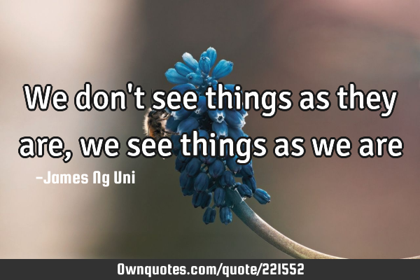 We don