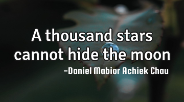 A thousand stars cannot hide the moon