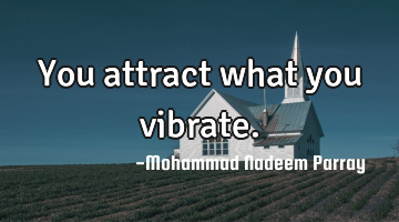 You attract what you vibrate.