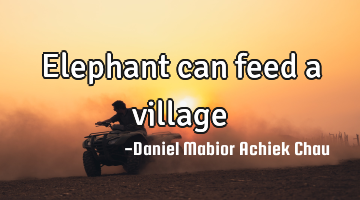 Elephant can feed a village