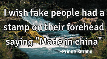 I wish fake people had a stamp on their forehead saying "Made in china"
