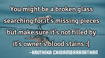 You might be a broken glass searching for it