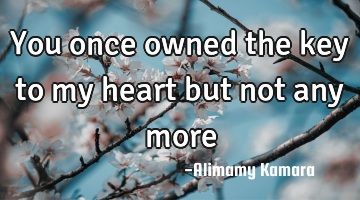 You once owned the key to my heart but not any more